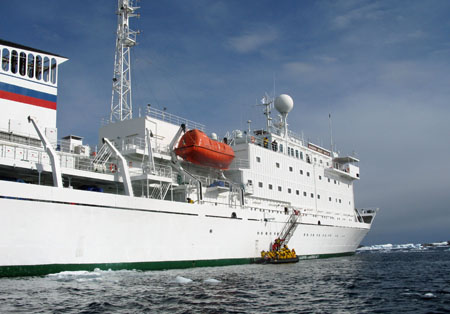 Akademik Sergey Vavilov - This Finnish Built Ocean Research Vessel was built towards the end of the Cold War to enable the Soviet Union to track American nuclear submarines. With a Russian crew it has been used for Antarctic Expeditions for 6 months a year since the early 1990s.