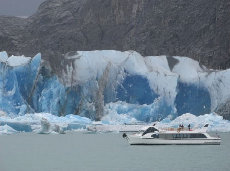 The Viedma Glacier in Patagonia is one of many spectacular glaciers that can be viewed close up