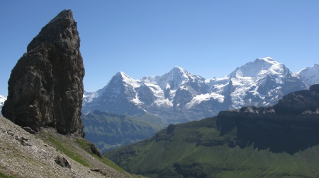 The Lobhorn takes on a different appearance from the north and provides a striking contrast to the high Alps behind.