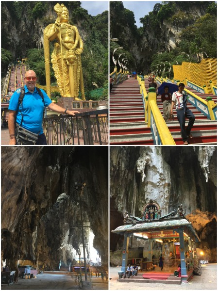 The staircase to, and inside the main Temple Cave at Batu.